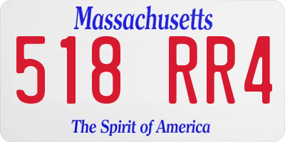 MA license plate 518RR4