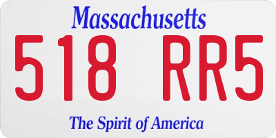MA license plate 518RR5
