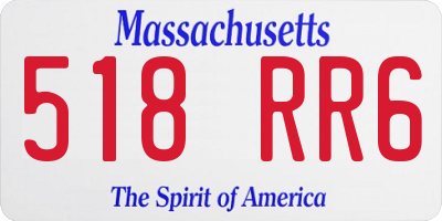 MA license plate 518RR6