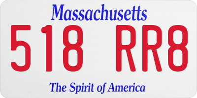 MA license plate 518RR8