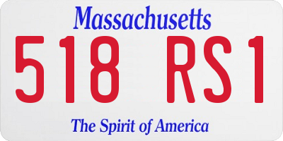 MA license plate 518RS1