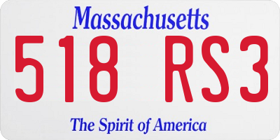 MA license plate 518RS3