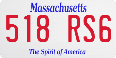 MA license plate 518RS6