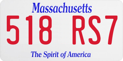 MA license plate 518RS7