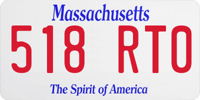 MA license plate 518RT0