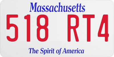 MA license plate 518RT4