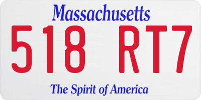MA license plate 518RT7