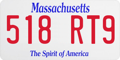 MA license plate 518RT9