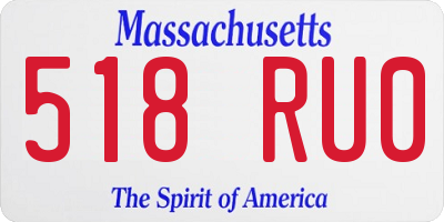 MA license plate 518RU0