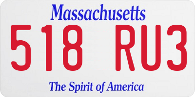MA license plate 518RU3