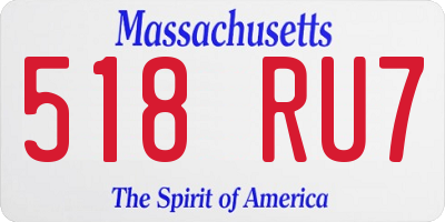 MA license plate 518RU7
