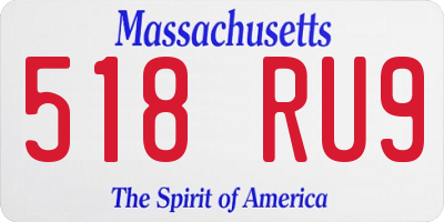 MA license plate 518RU9