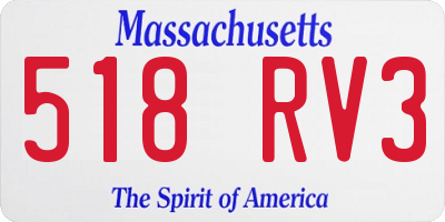 MA license plate 518RV3