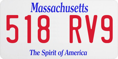 MA license plate 518RV9