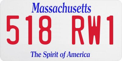 MA license plate 518RW1