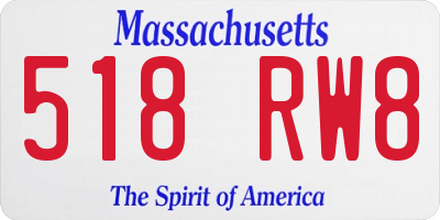 MA license plate 518RW8