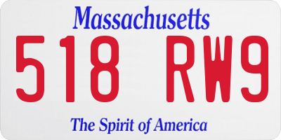 MA license plate 518RW9
