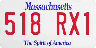 MA license plate 518RX1