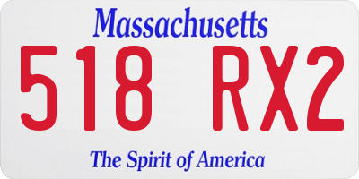 MA license plate 518RX2