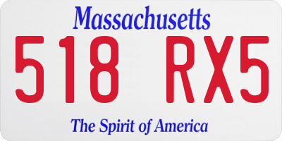 MA license plate 518RX5