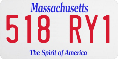 MA license plate 518RY1