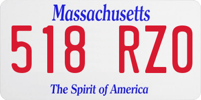 MA license plate 518RZ0