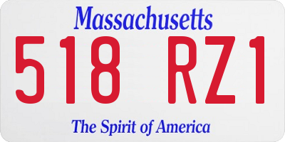 MA license plate 518RZ1