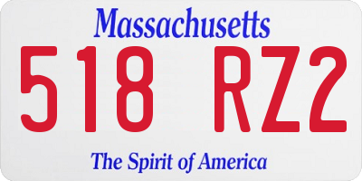 MA license plate 518RZ2