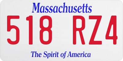 MA license plate 518RZ4