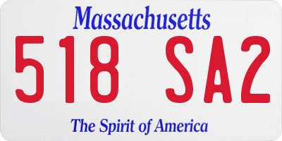 MA license plate 518SA2