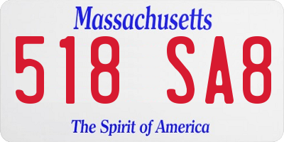 MA license plate 518SA8