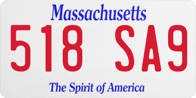 MA license plate 518SA9