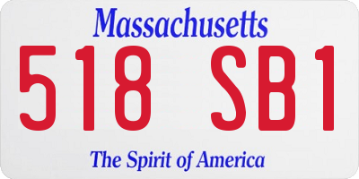 MA license plate 518SB1