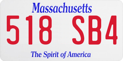 MA license plate 518SB4