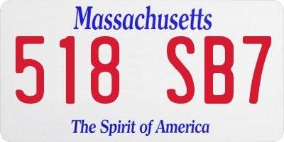 MA license plate 518SB7