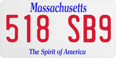 MA license plate 518SB9