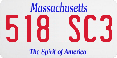 MA license plate 518SC3