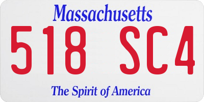 MA license plate 518SC4