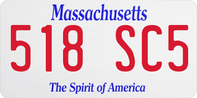 MA license plate 518SC5