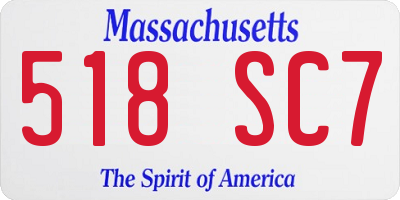 MA license plate 518SC7