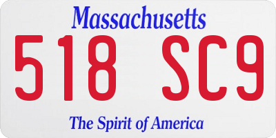 MA license plate 518SC9