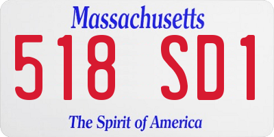 MA license plate 518SD1