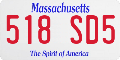MA license plate 518SD5
