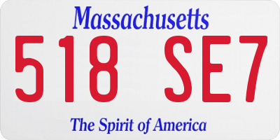 MA license plate 518SE7
