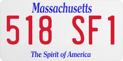 MA license plate 518SF1