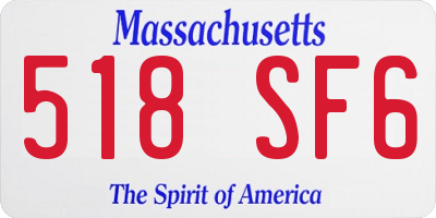 MA license plate 518SF6