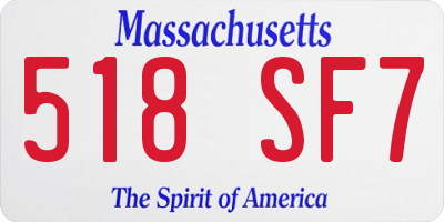 MA license plate 518SF7