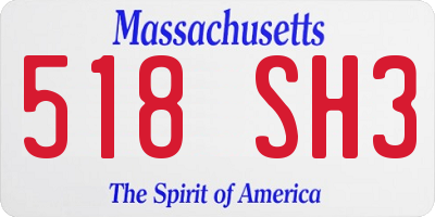 MA license plate 518SH3