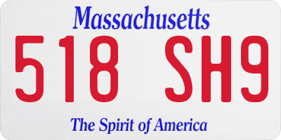 MA license plate 518SH9