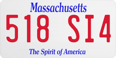 MA license plate 518SI4